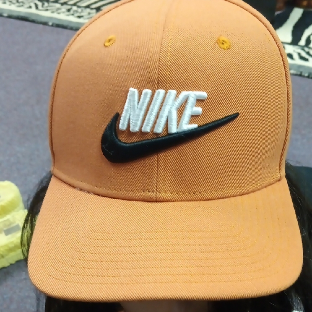 Nike Burnt Orange Cap with Black and White Logo